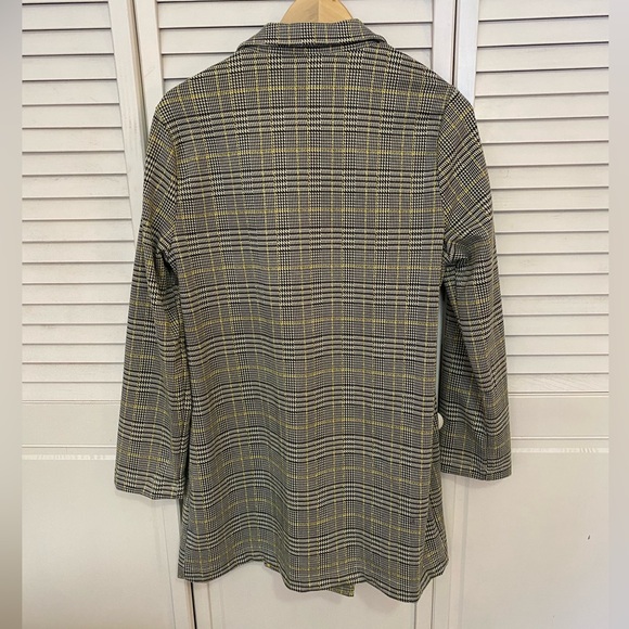 Melloday Plaid Topper Duster Jacket Size Large Lightweight - Picture 8 of 13